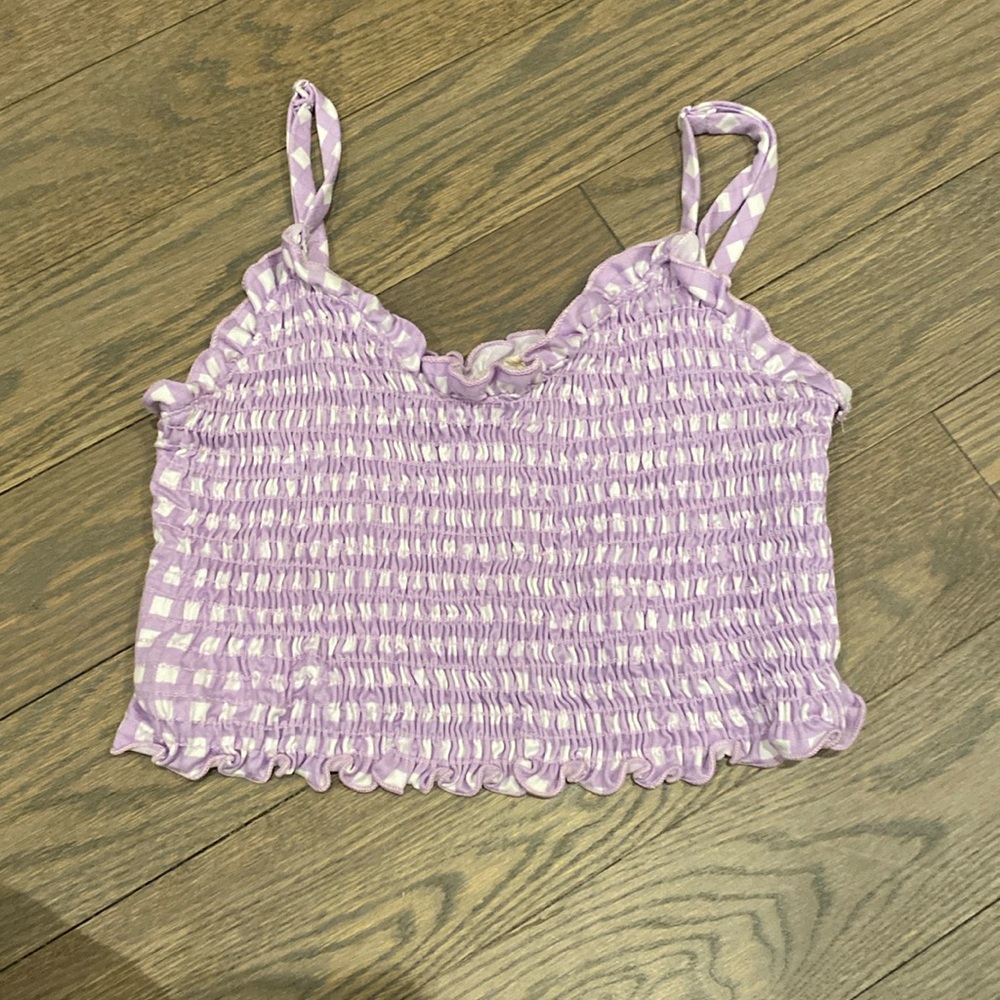 Women’s small cropped tank top purple